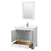 Custom image for White with Polished Chrome Trim / White Quartz, Rectangular Sink / 24
