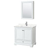 Custom image for White with Polished Chrome Trim / White Quartz, Rectangular Sink / Medicine Cabinet