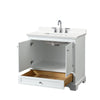 Custom image for White with Polished Chrome Trim / White Quartz, Rectangular Sink / No Mirror
