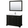 Custom image for Dark Espresso with Polished Chrome Trim / Carrara Cultured Marble, Rectangular Sink / 46