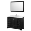 Custom image for Dark Espresso with Polished Chrome Trim / Carrara Cultured Marble, Rectangular Sink / 46