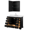 Custom image for Dark Espresso with Polished Chrome Trim / Carrara Cultured Marble, Rectangular Sink / Medicine Cabinet