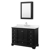 Custom image for Dark Espresso with Polished Chrome Trim / Carrara Cultured Marble, Rectangular Sink / Medicine Cabinet
