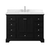 Custom image for Dark Espresso with Polished Chrome Trim / Carrara Cultured Marble, Rectangular Sink / No Mirror