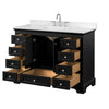 Custom image for Dark Espresso with Polished Chrome Trim / Carrara Cultured Marble, Rectangular Sink / No Mirror