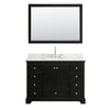 Custom image for Dark Espresso with Polished Chrome Trim / White Carrara Marble, Oval Sink / 46