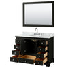 Custom image for Dark Espresso with Polished Chrome Trim / White Carrara Marble, Oval Sink / 46