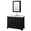 Custom image for Dark Espresso with Polished Chrome Trim / White Carrara Marble, Oval Sink / Medicine Cabinet