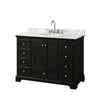 Custom image for Dark Espresso with Polished Chrome Trim / White Carrara Marble, Oval Sink / No Mirror