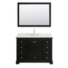 Custom image for Dark Espresso with Polished Chrome Trim / White Carrara Marble, Rectangular Sink / 46