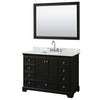 Custom image for Dark Espresso with Polished Chrome Trim / White Carrara Marble, Rectangular Sink / 46