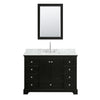 Custom image for Dark Espresso with Polished Chrome Trim / White Carrara Marble, Rectangular Sink / Medicine Cabinet