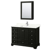 Custom image for Dark Espresso with Polished Chrome Trim / Giotto Quartz, Rectangular Sink / Medicine Cabinet
