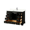 Custom image for Dark Espresso with Polished Chrome Trim / Giotto Quartz, Rectangular Sink / No Mirror