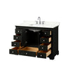 Custom image for Dark Espresso with Polished Chrome Trim / Giotto Quartz, Rectangular Sink / No Mirror