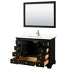 Custom image for Dark Espresso with Polished Chrome Trim / White Cultured Marble, Rectangular Sink / 46