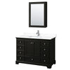Custom image for Dark Espresso with Polished Chrome Trim / White Cultured Marble, Rectangular Sink / Medicine Cabinet