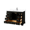 Custom image for Dark Espresso with Polished Chrome Trim / White Cultured Marble, Rectangular Sink / No Mirror