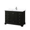Custom image for Dark Espresso with Polished Chrome Trim / White Cultured Marble, Rectangular Sink / No Mirror