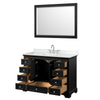 Custom image for Dark Espresso with Polished Chrome Trim / White Cultured Marble, Rectangular Sink / 46