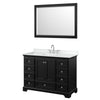 Custom image for Dark Espresso with Polished Chrome Trim / White Cultured Marble, Rectangular Sink / 46