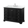 Custom image for Dark Espresso with Polished Chrome Trim / White Cultured Marble, Rectangular Sink / No Mirror