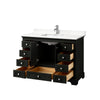 Custom image for Dark Espresso with Polished Chrome Trim / White Quartz, Rectangular Sink / No Mirror