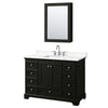 Custom image for Dark Espresso with Polished Chrome Trim / White Quartz, Rectangular Sink / Medicine Cabinet