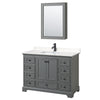 Custom image for Dark Gray with Matte Black Trim / Carrara Cultured Marble, Rectangular Sink / Medicine Cabinet