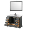 Custom image for Dark Gray with Matte Black Trim / Carrara Cultured Marble, Rectangular Sink / 46