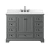 Custom image for Dark Gray with Matte Black Trim / Carrara Cultured Marble, Rectangular Sink / No Mirror