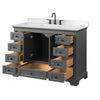 Custom image for Dark Gray with Matte Black Trim / Carrara Cultured Marble, Rectangular Sink / No Mirror