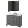 Custom image for Dark Gray with Matte Black Trim / White Carrara Marble, Oval Sink / Medicine Cabinet