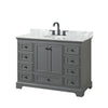 Custom image for Dark Gray with Matte Black Trim / White Carrara Marble, Oval Sink / No Mirror