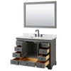 Custom image for Dark Gray with Matte Black Trim / White Carrara Marble, Rectangular Sink / 46