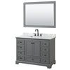 Custom image for Dark Gray with Matte Black Trim / White Carrara Marble, Rectangular Sink / 46