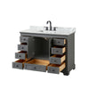 Custom image for Dark Gray with Matte Black Trim / White Carrara Marble, Rectangular Sink / No Mirror