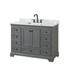 Custom image for Dark Gray with Matte Black Trim / White Carrara Marble, Rectangular Sink / No Mirror