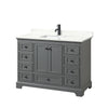 Custom image for Dark Gray with Matte Black Trim / Giotto Quartz, Rectangular Sink / No Mirror