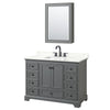 Custom image for Dark Gray with Matte Black Trim / Giotto Quartz, Rectangular Sink / Medicine Cabinet