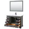 Custom image for Dark Gray with Matte Black Trim / White Cultured Marble, Rectangular Sink / 46