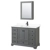 Custom image for Dark Gray with Matte Black Trim / White Cultured Marble, Rectangular Sink / Medicine Cabinet