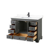 Custom image for Dark Gray with Matte Black Trim / White Cultured Marble, Rectangular Sink / No Mirror