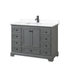Custom image for Dark Gray with Matte Black Trim / White Cultured Marble, Rectangular Sink / No Mirror