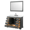 Custom image for Dark Gray with Matte Black Trim / White Cultured Marble, Rectangular Sink / 46
