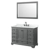 Custom image for Dark Gray with Matte Black Trim / White Cultured Marble, Rectangular Sink / 46