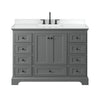 Custom image for Dark Gray with Matte Black Trim / White Cultured Marble, Rectangular Sink / No Mirror
