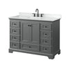 Custom image for Dark Gray with Matte Black Trim / White Cultured Marble, Rectangular Sink / No Mirror