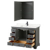 Custom image for Dark Gray with Matte Black Trim / White Quartz, Rectangular Sink / Medicine Cabinet