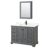Custom image for Dark Gray with Matte Black Trim / White Quartz, Rectangular Sink / Medicine Cabinet